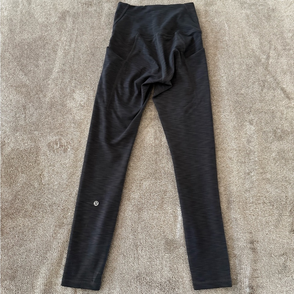 Lululemon Black/Gray Heathered Pattern Leggings W… - image 3